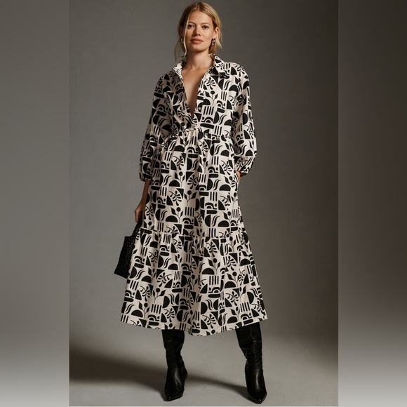 Bettina tiered shirt dress by Maeve - Picture 1 of 6